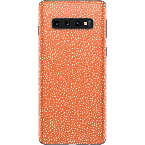 Orange Spots Galaxy S10 Skin