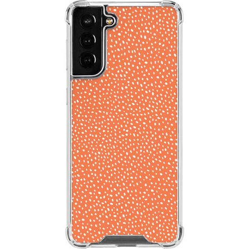Orange Spots Galaxy S21 FE Clear Case