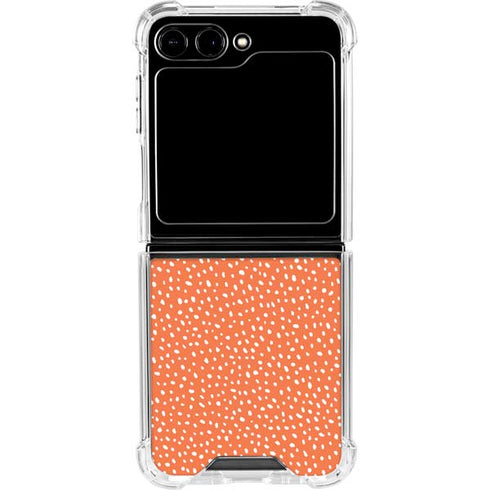 Orange Spots Galaxy Z Flip5 5G Clear Case