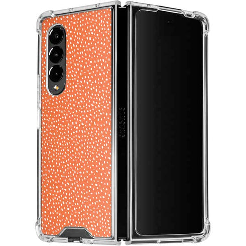 Orange Spots Galaxy Z Fold4 5G Clear Case