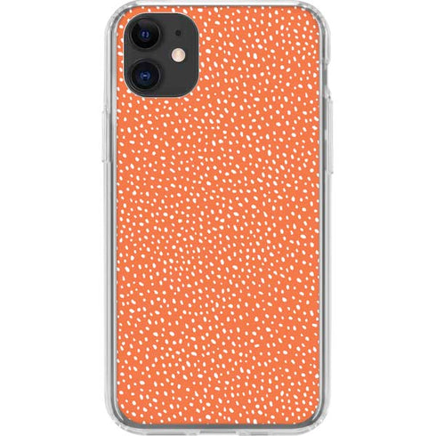 Orange Spots iPhone 11 Clear Case