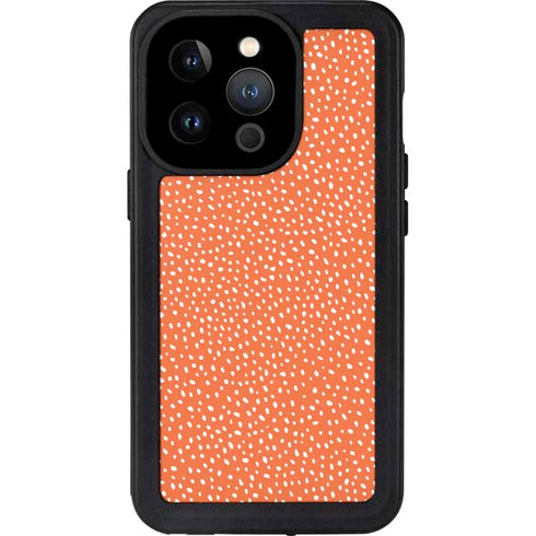 Orange Spots iPhone 14 Pro Waterproof Case