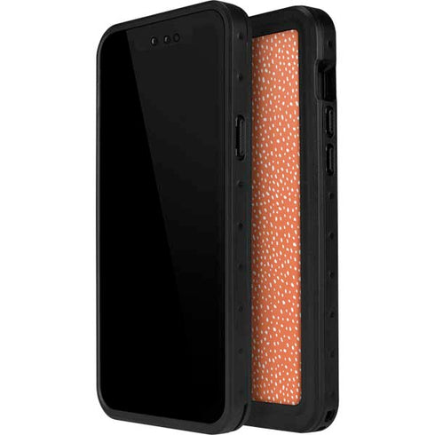 Orange Spots iPhone 15 Plus Waterproof Case