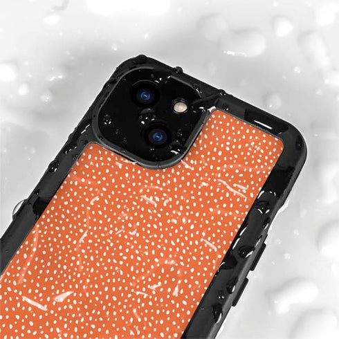 Orange Spots iPhone 15 Plus Waterproof Case