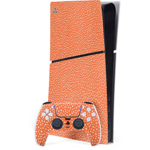 Orange Spots PS5 Slim Digital Edition Console Skin