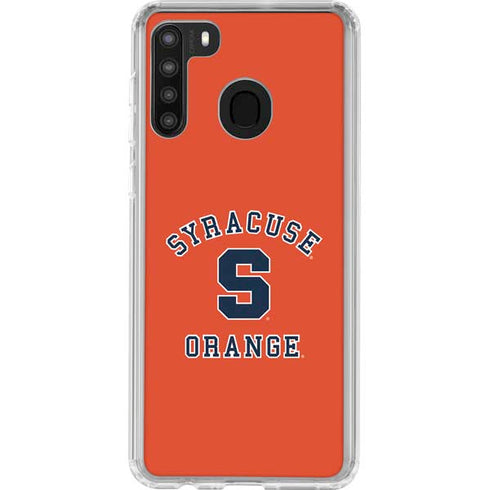 Orange Syracuse Galaxy A21 Clear Case