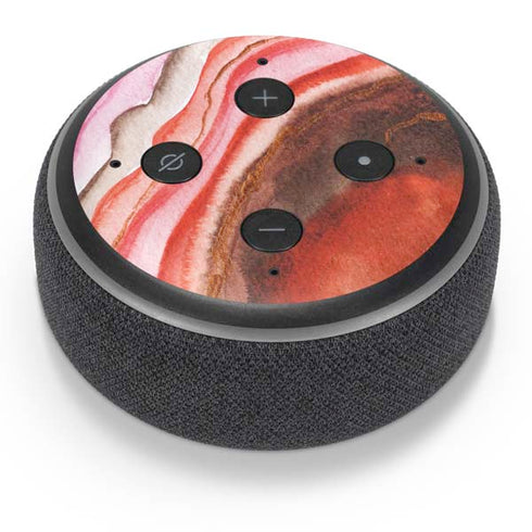 Orange Watercolor Geode Amazon Echo Dot Skin
