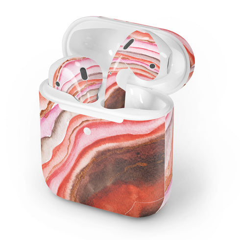Orange Watercolor Geode Apple AirPods 2 Skin