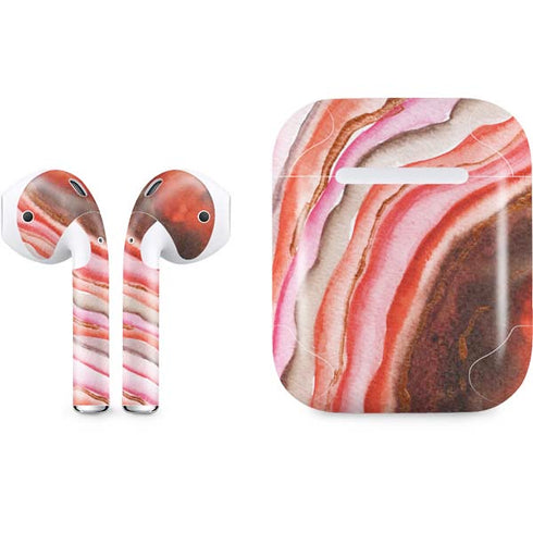 Orange Watercolor Geode Apple AirPods Skin
