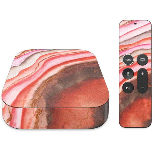Orange Watercolor Geode Apple TV Skin