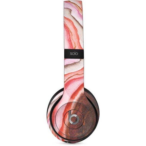 Orange Watercolor Geode Beats Solo 2 Wired Skin