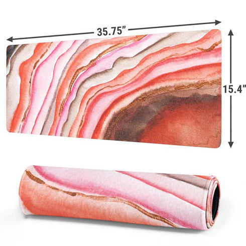 Orange Watercolor Geode Gaming Mouse Pad