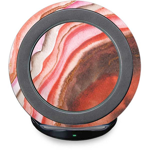 Orange Watercolor Geode Fast Charge Wireless Charging Stand Skin