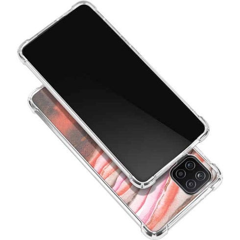 Orange Watercolor Geode Galaxy A12 Clear Case