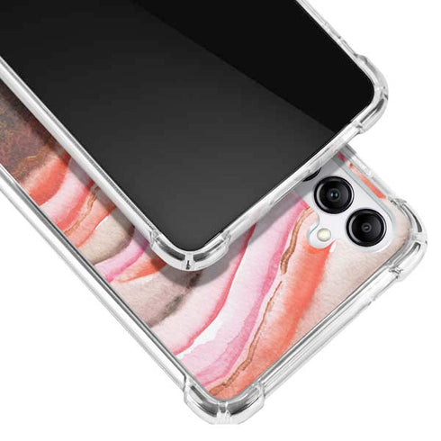 Orange Watercolor Geode Galaxy A14 5G Clear Case