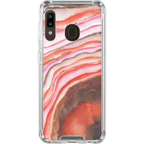 Orange Watercolor Geode Galaxy A30 Clear Case