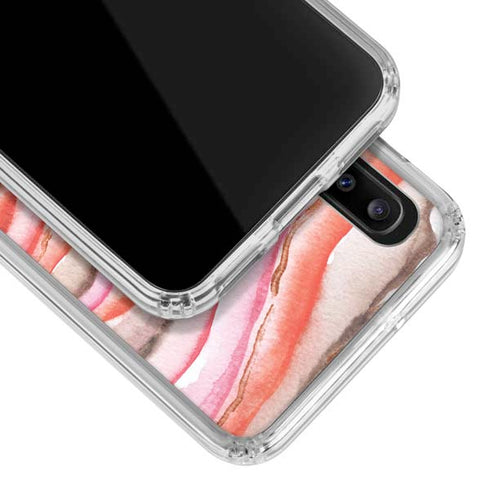 Orange Watercolor Geode Galaxy A30 Clear Case
