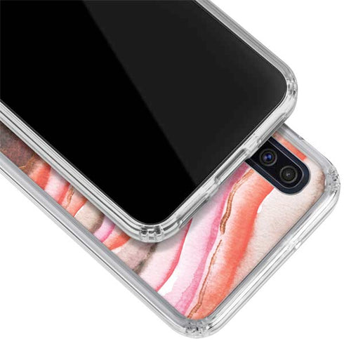 Orange Watercolor Geode Galaxy A50 Clear Case