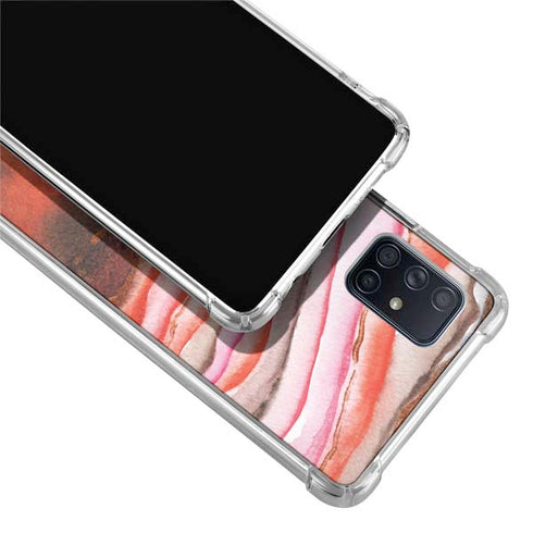 Orange Watercolor Geode Galaxy A51 5G Clear Case