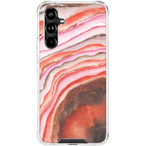 Orange Watercolor Geode Galaxy A54 5G Clear Case