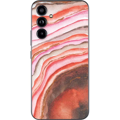 Orange Watercolor Geode Galaxy A54 5G Skin