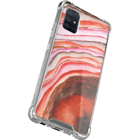 Orange Watercolor Geode Galaxy A71 5G Clear Case