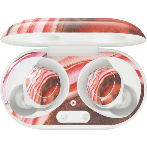 Orange Watercolor Geode Galaxy Buds Plus Skin