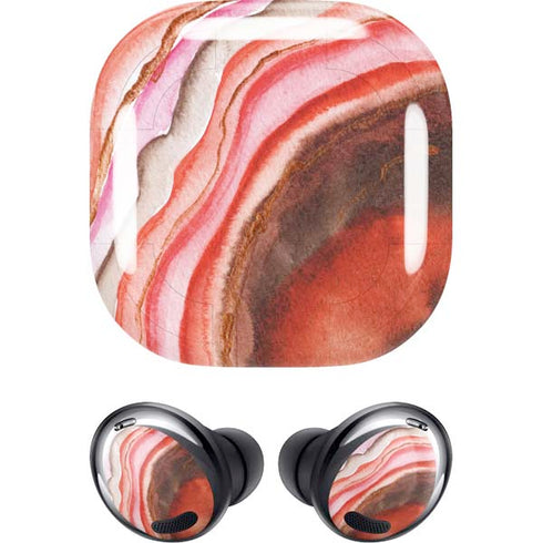 Orange Watercolor Geode Galaxy Buds Pro Skin