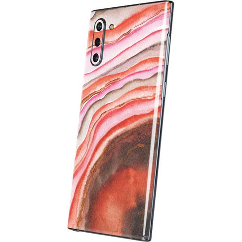 Orange Watercolor Geode Galaxy Note 10 Skin