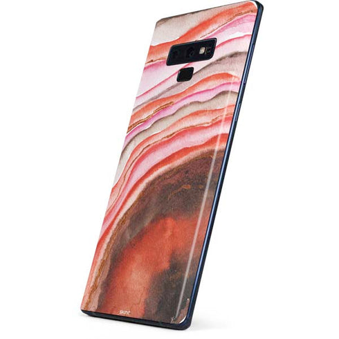 Orange Watercolor Geode Galaxy Note 9 Skin