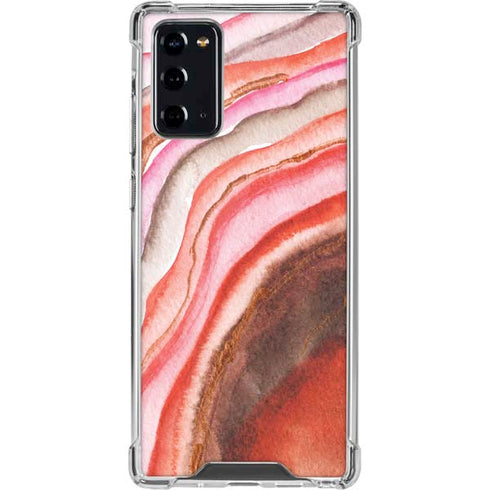 Orange Watercolor Geode Galaxy Note20 5G Clear Case