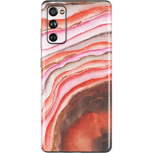 Orange Watercolor Geode Galaxy S20 Fan Edition Skin