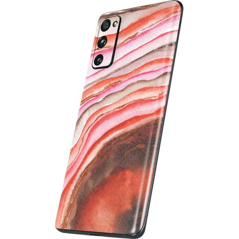 Orange Watercolor Geode Galaxy S20 Fan Edition Skin