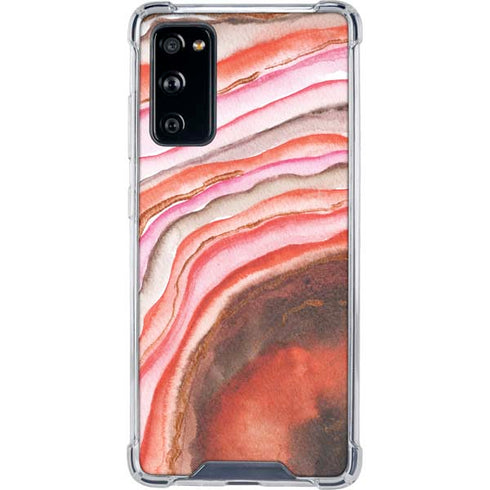 Orange Watercolor Geode Galaxy S20 FE Clear Case