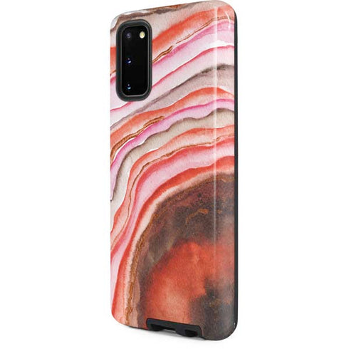 Orange Watercolor Geode Galaxy S20 Pro Case