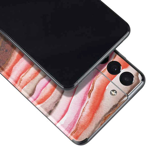 Orange Watercolor Geode Galaxy S21 5G Skin