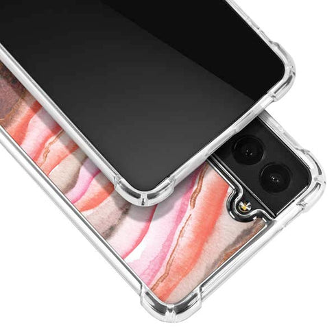Orange Watercolor Geode Galaxy S21 Plus 5G Clear Case
