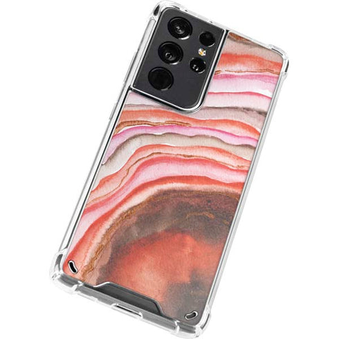 Orange Watercolor Geode Galaxy S21 Ultra 5G Clear Case