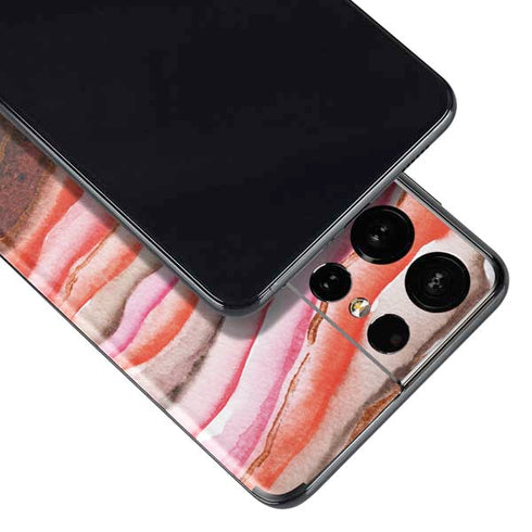 Orange Watercolor Geode Galaxy S21 Ultra 5G Skin