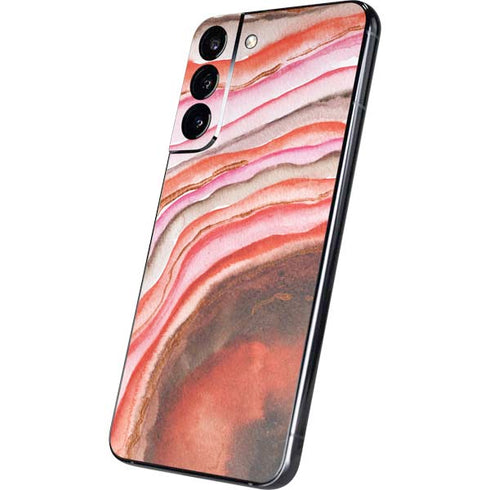 Orange Watercolor Geode Galaxy S22 Plus Skin