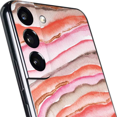Orange Watercolor Geode Galaxy S22 Plus Skin