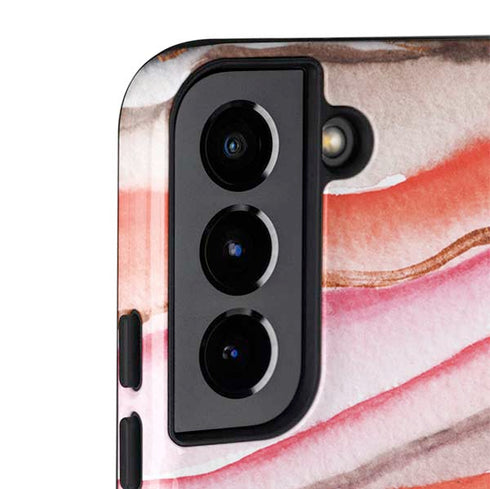 Orange Watercolor Geode Galaxy S22 Pro Case
