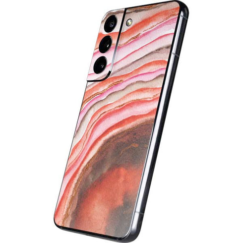 Orange Watercolor Geode Galaxy S22 Skin