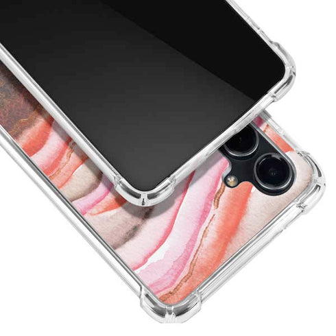 Orange Watercolor Geode Galaxy S23 FE Clear Case