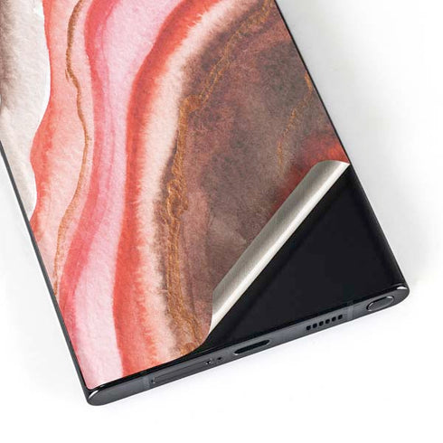 Orange Watercolor Geode Galaxy S23 Ultra Skin