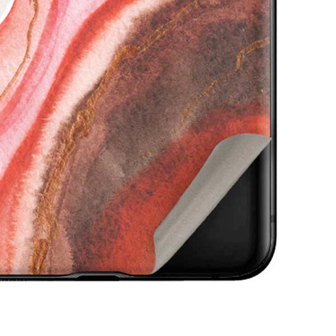 Orange Watercolor Geode Galaxy Z Flip Skin