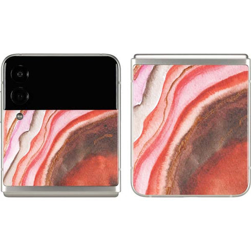 Orange Watercolor Geode Galaxy Z Flip3 5G Skin