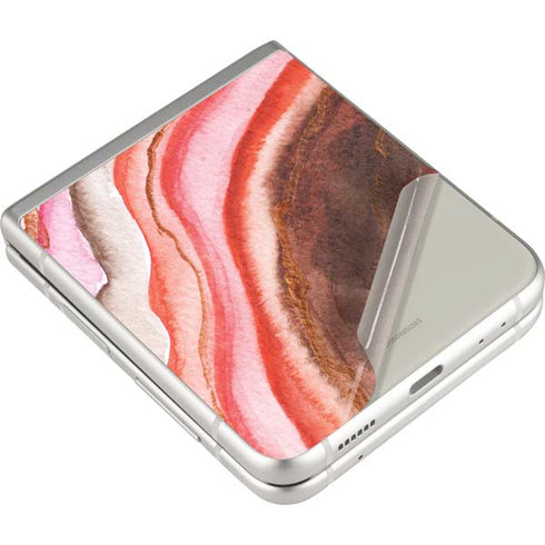 Orange Watercolor Geode Galaxy Z Flip3 5G Skin