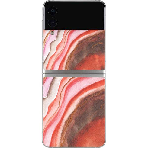 Orange Watercolor Geode Galaxy Z Flip4 5G Skin