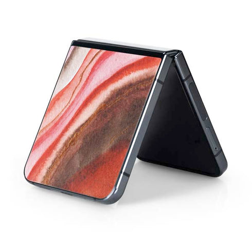 Orange Watercolor Geode Galaxy Z Flip5 5G Skin